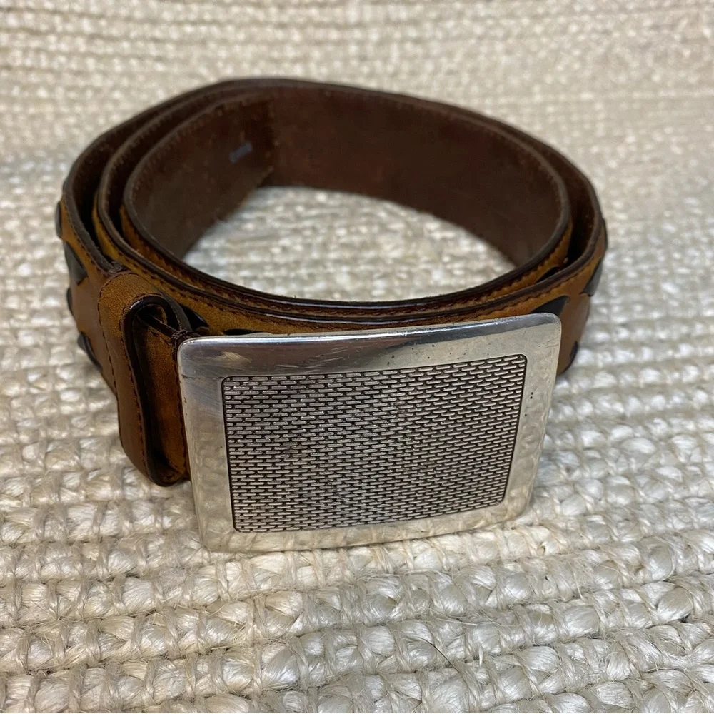 Brighton leather belt with metal buckle size 34